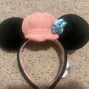 Minnie ears with little corduroy pink hat